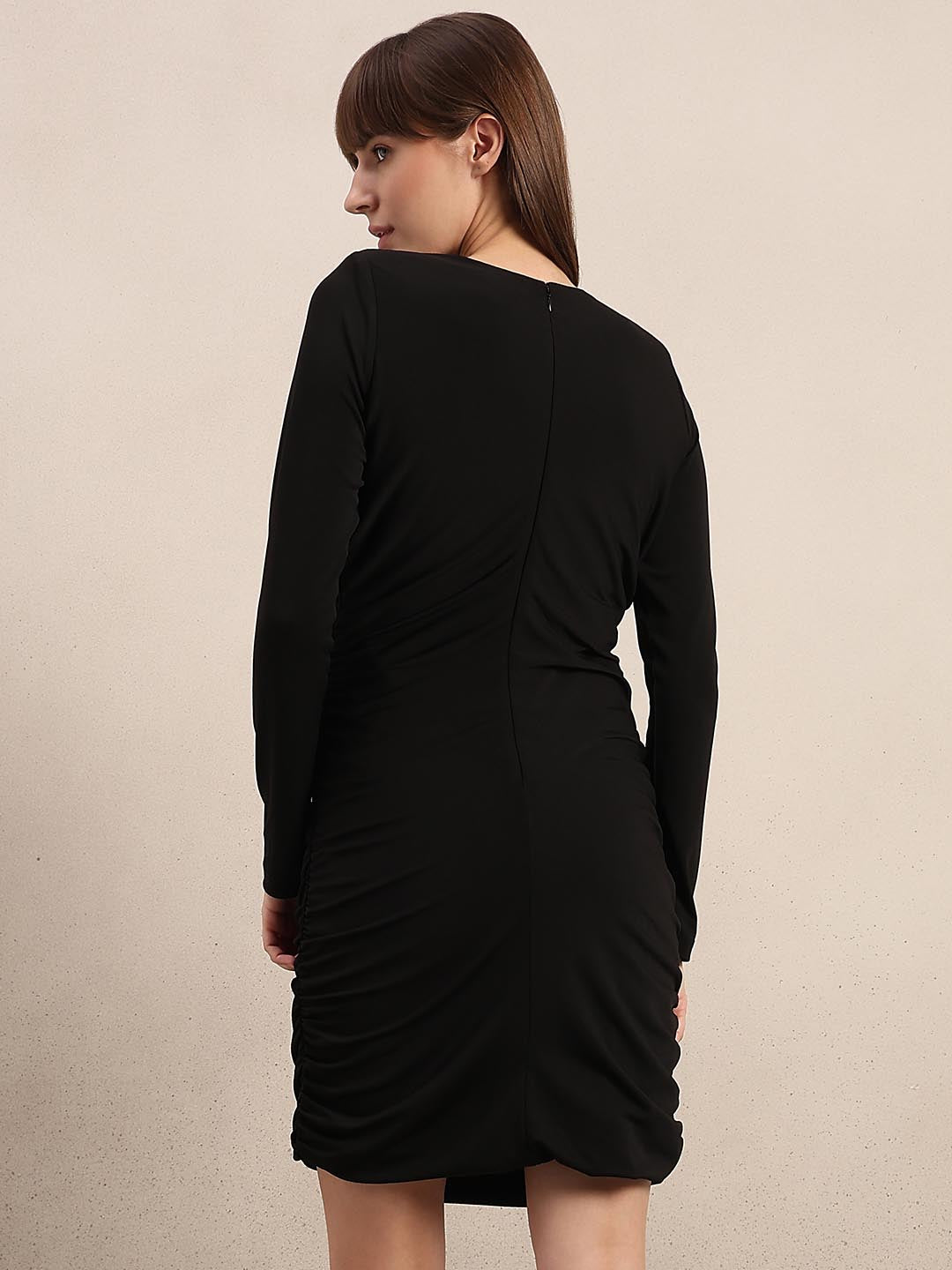 Black Full Sleeves Bodycon Dress
