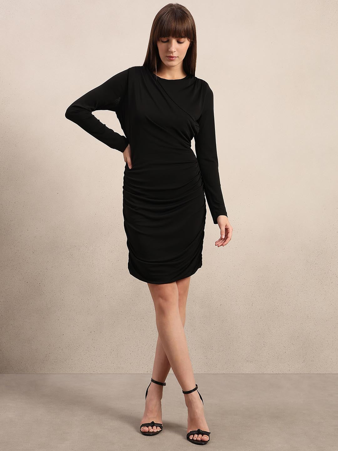 Black Full Sleeves Bodycon Dress