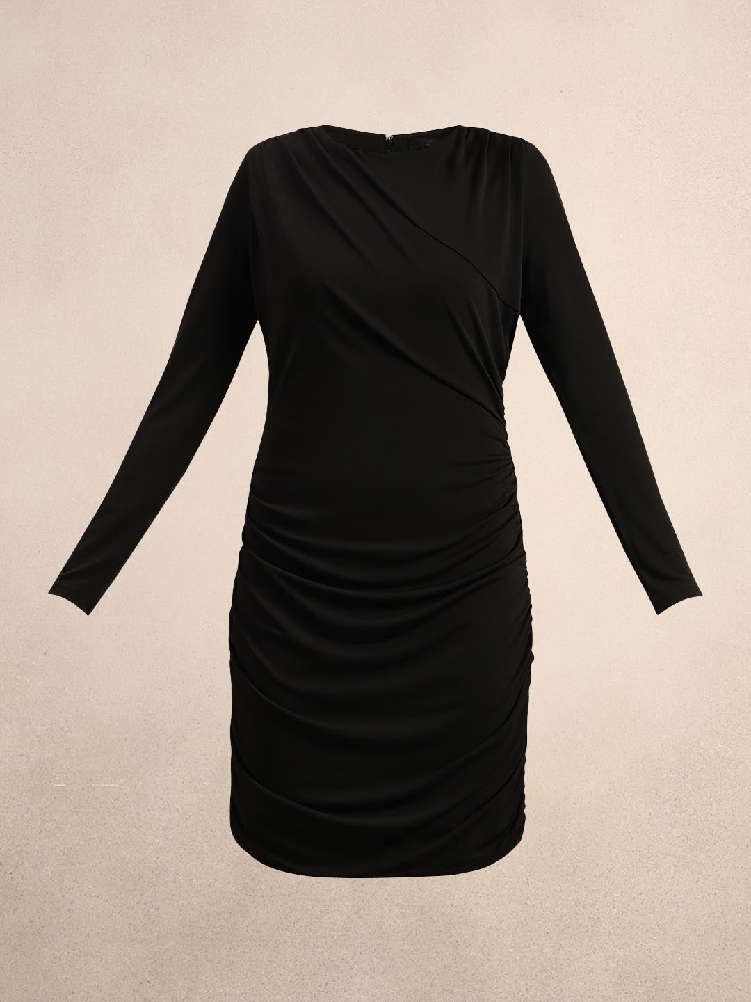 Black Full Sleeves Bodycon Dress