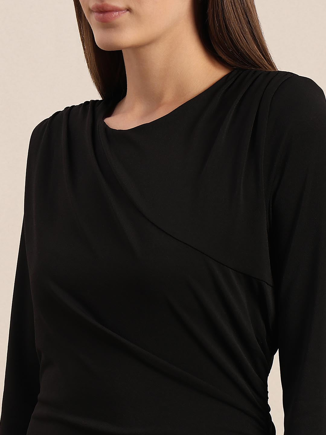 Black Full Sleeves Bodycon Dress