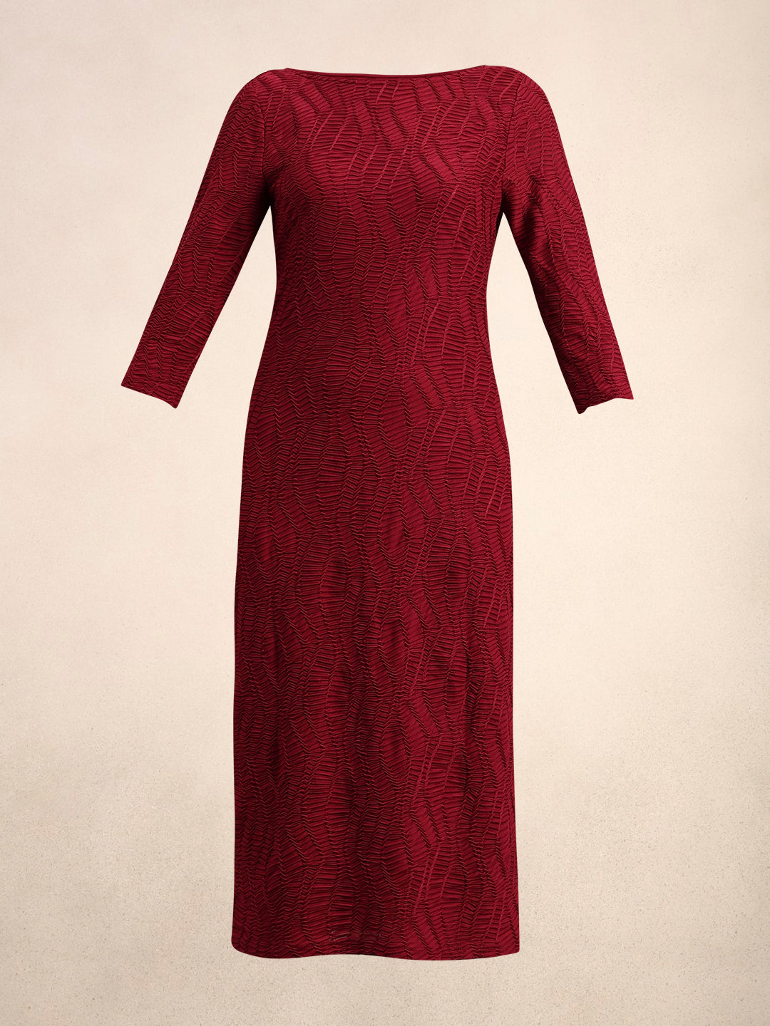 Textured Maroon Midi Dress