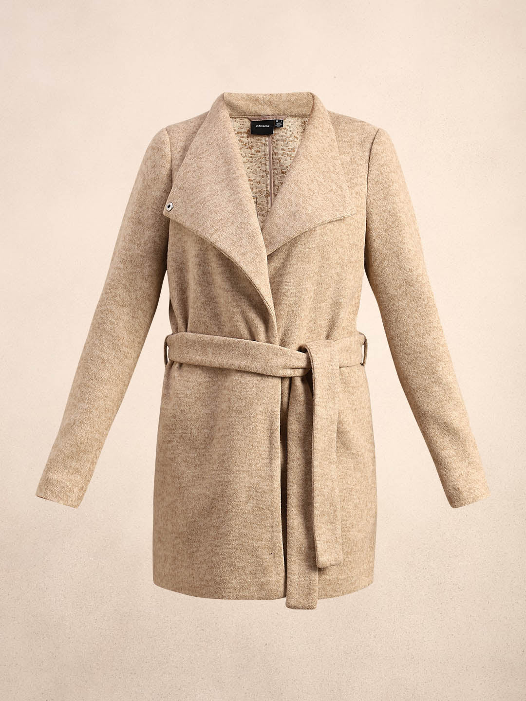 Beige Brushed Long Coat