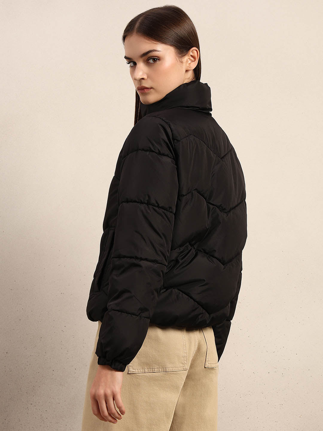 Black Short Puffer Jacket