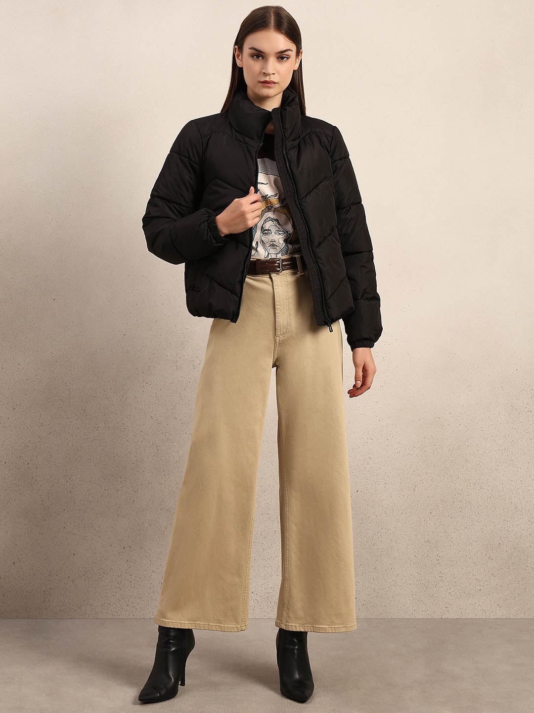 Black Short Puffer Jacket