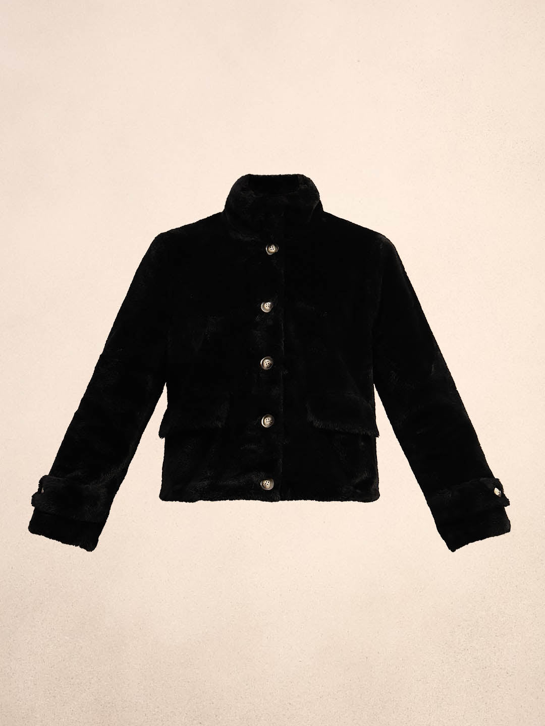 Faux Fur Buttoned Jacket