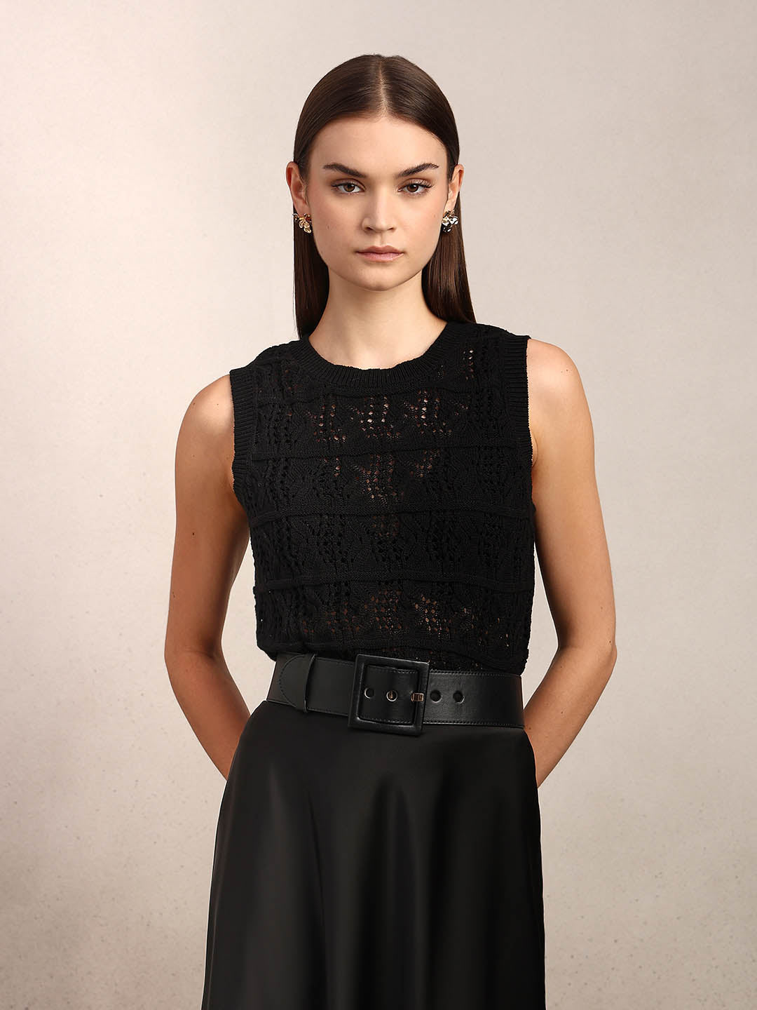 O-Neck Knitted Sleeveless Pullover