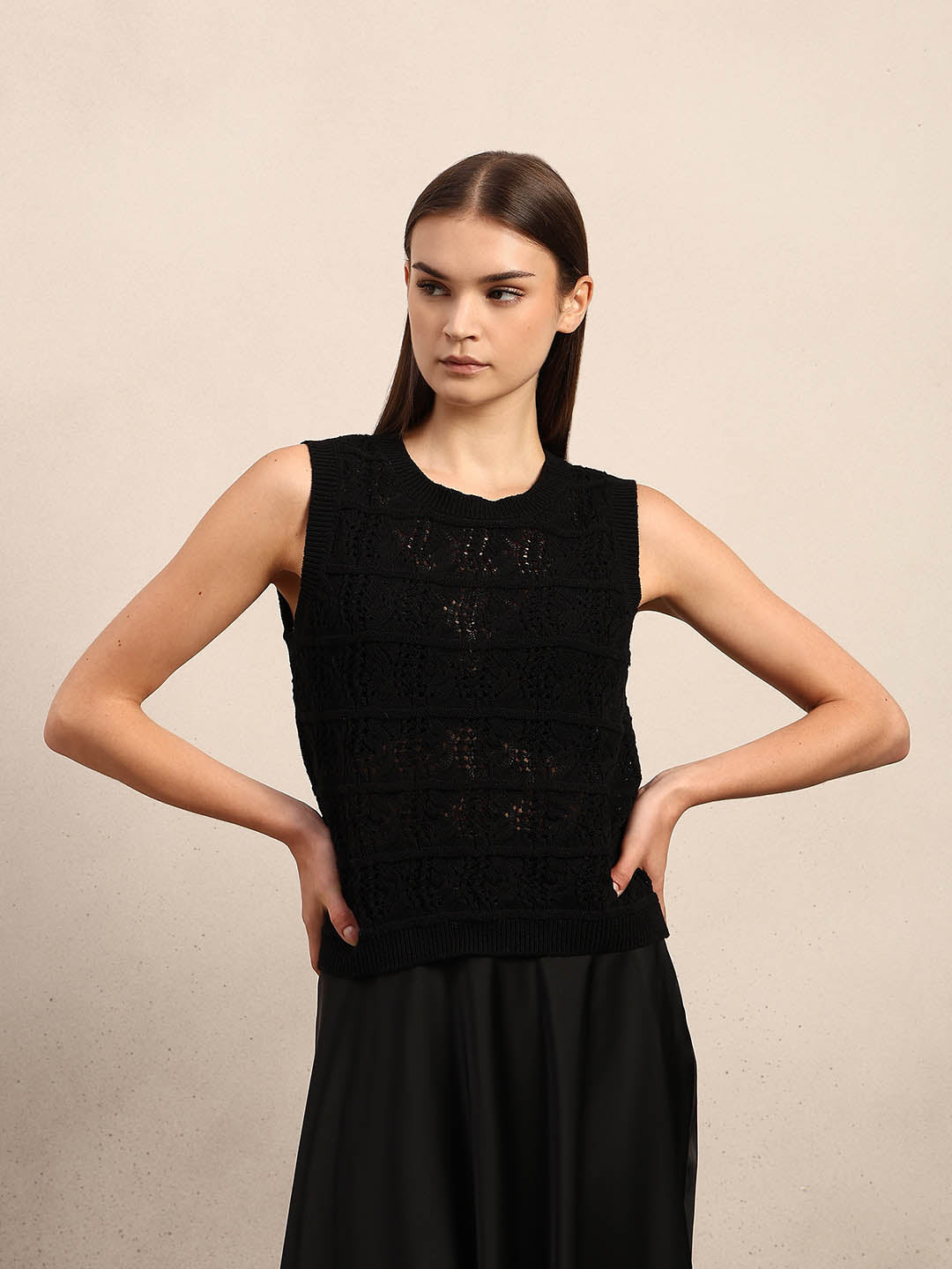 O-Neck Knitted Sleeveless Pullover