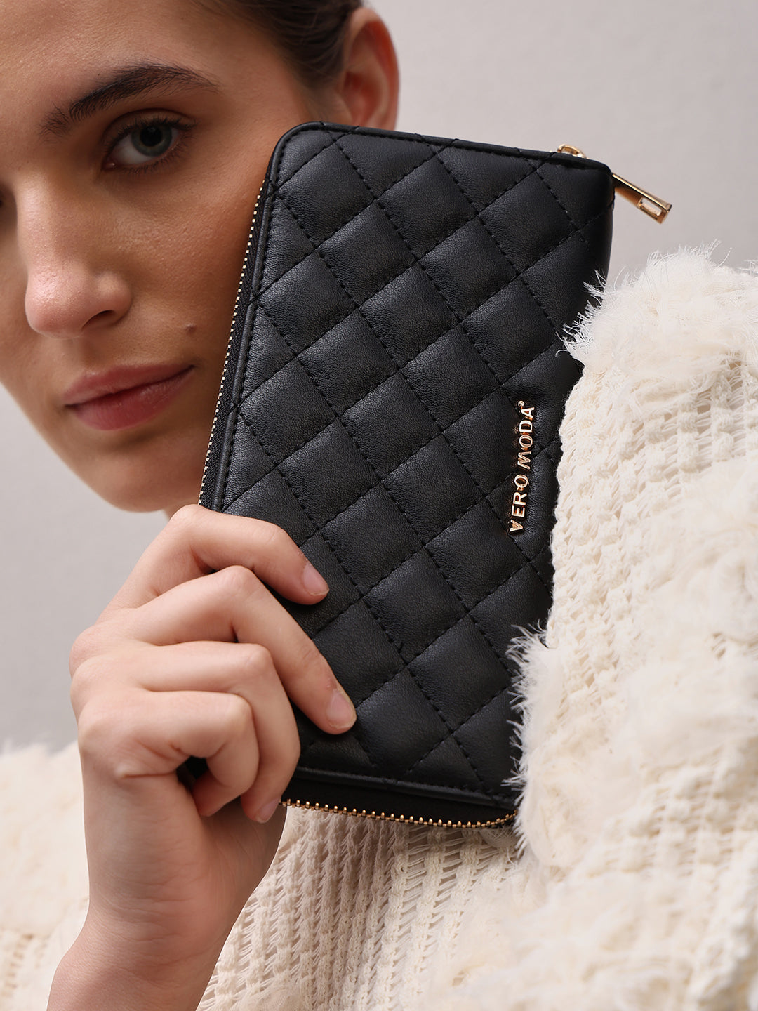 Quilted Black Wallet