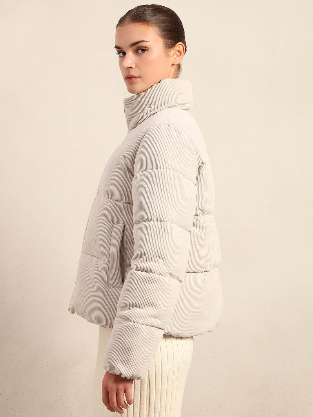 Corduroy Puffer Short Jacket