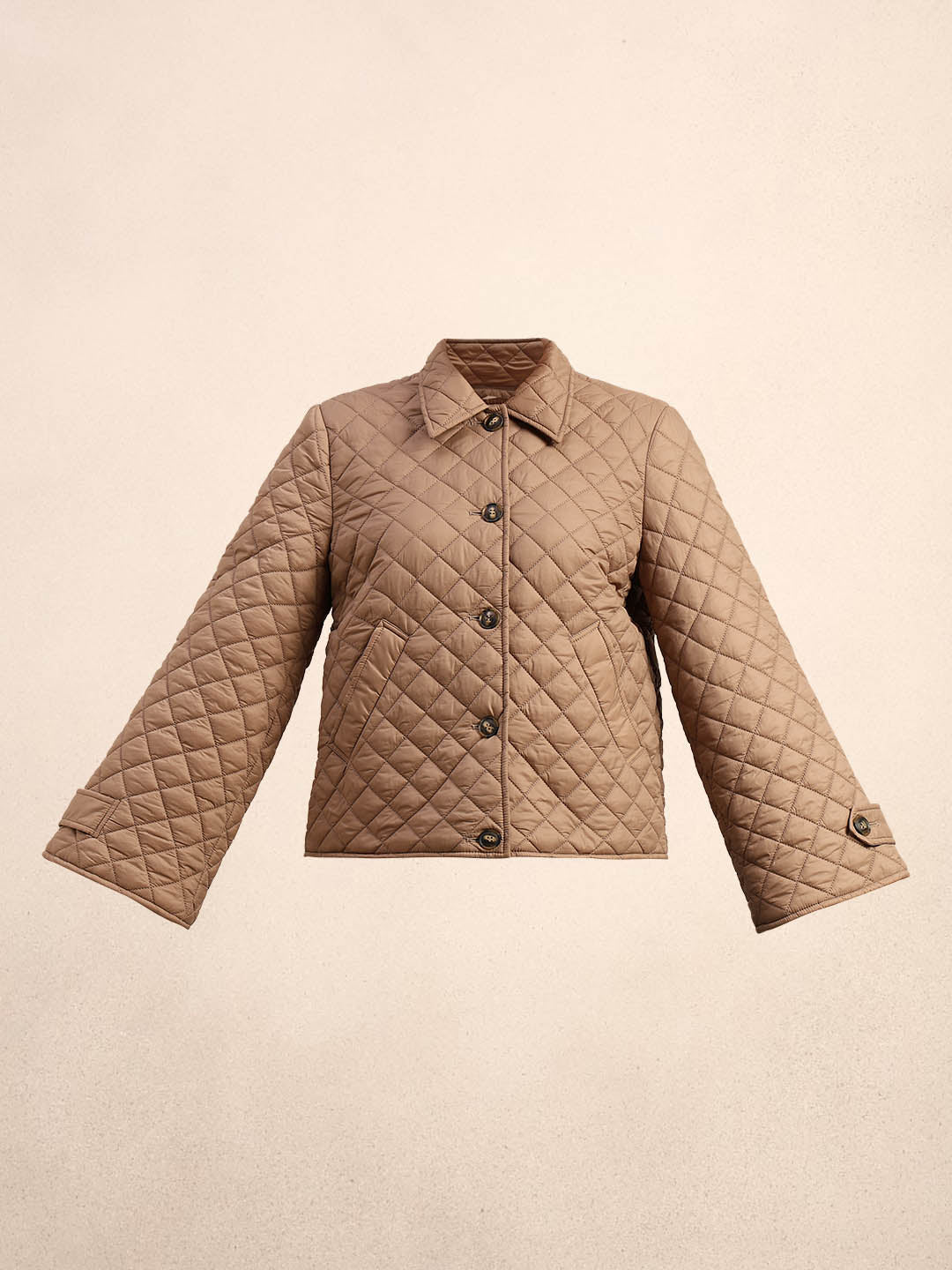 Quilted Short Jacket - Beige
