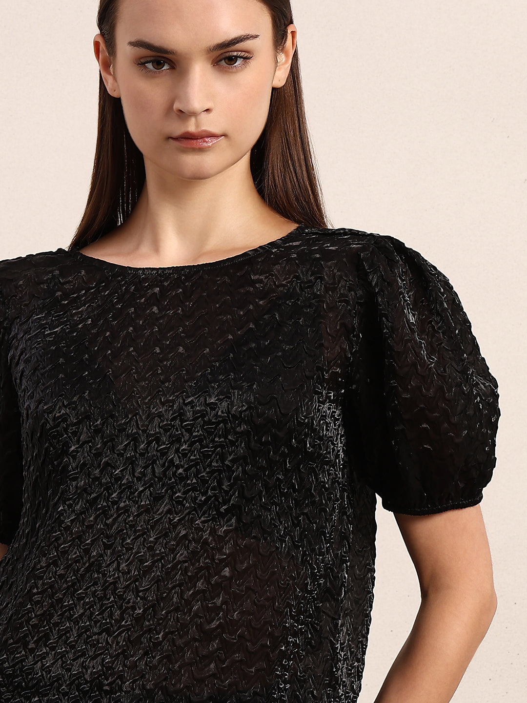 Black Textured Top