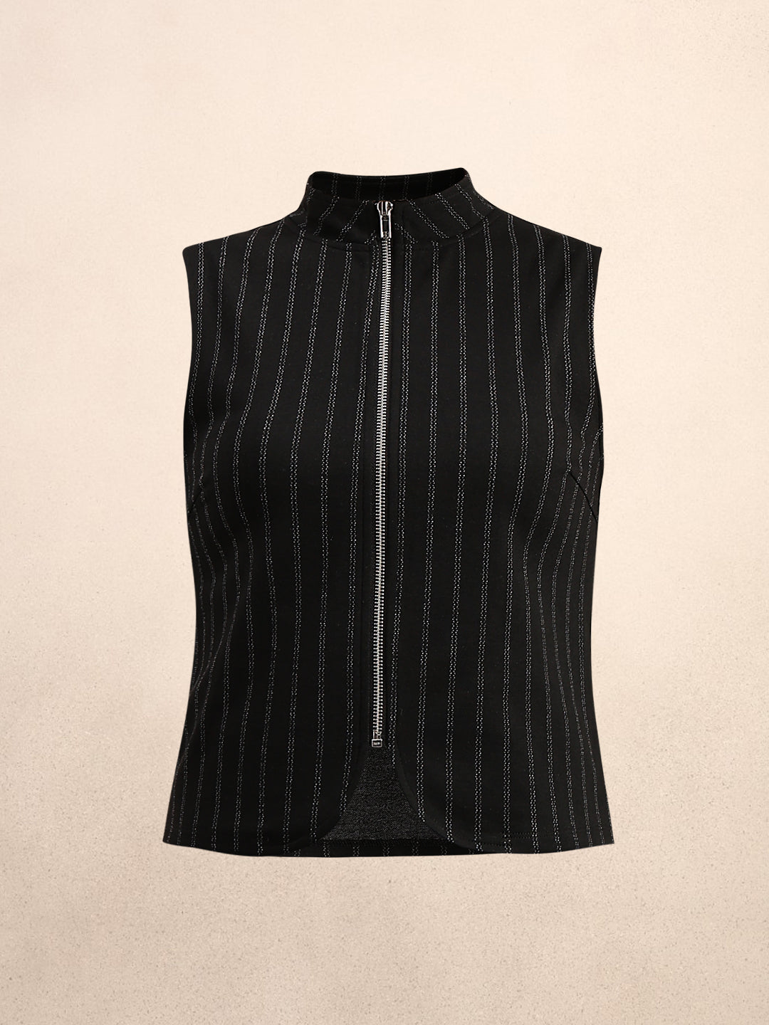 Pinstripe Mock Neck Top