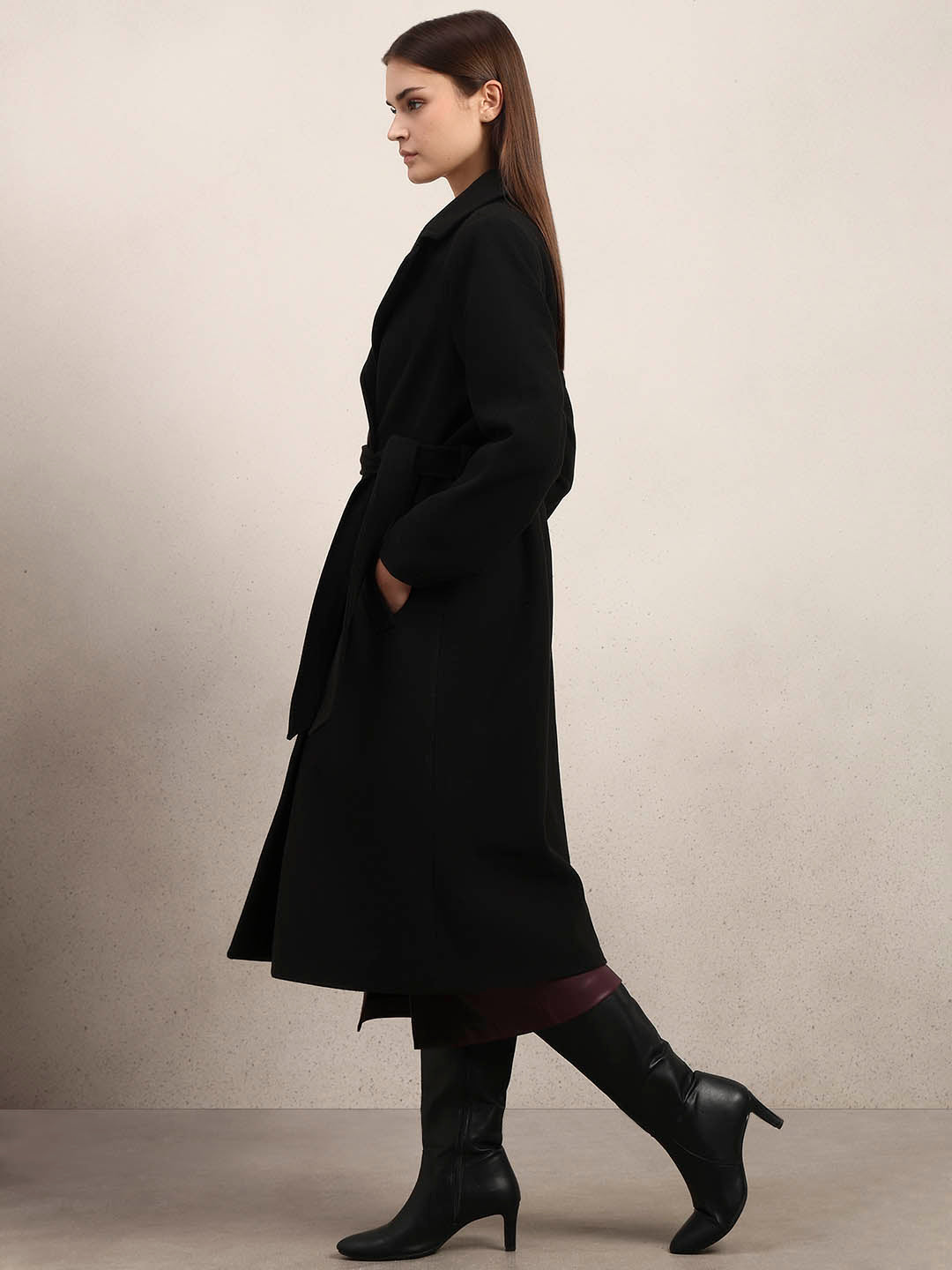 Black Longline Trench Coat