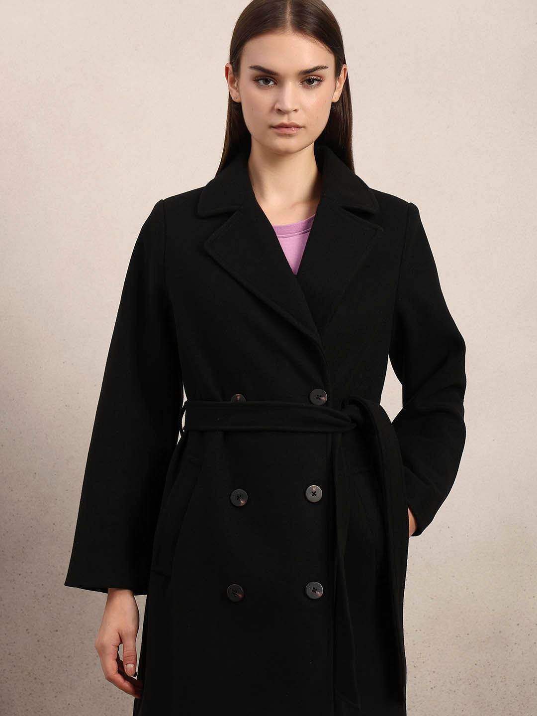 Black Longline Trench Coat