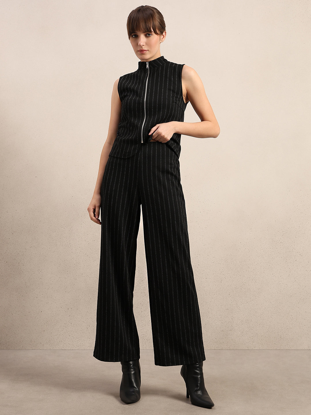 High Rise Pinstripe Pants