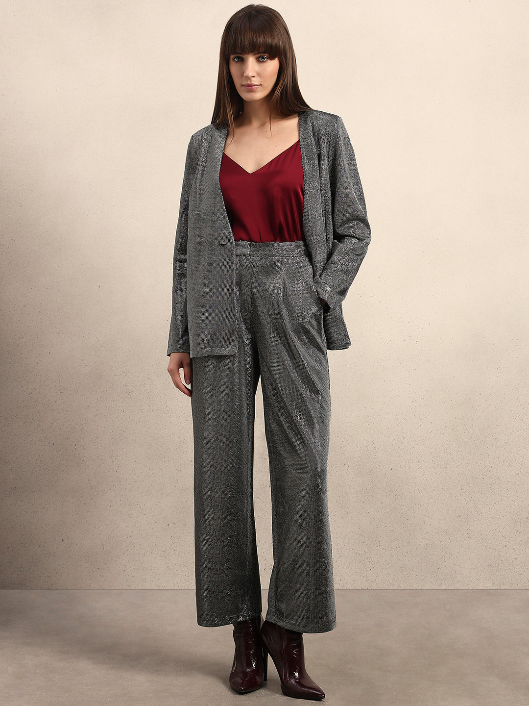 Self-Design Straight Fit Pants