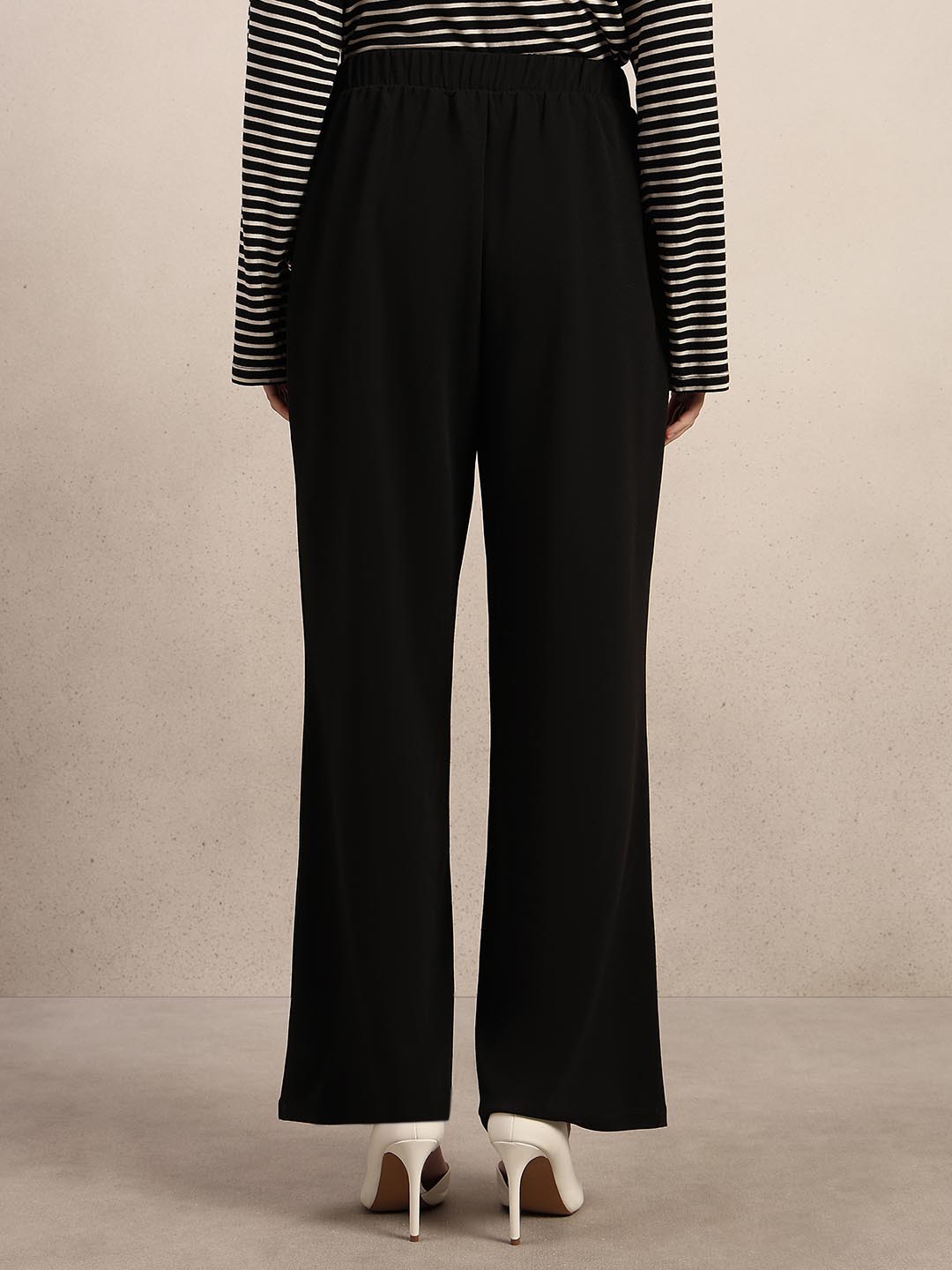 Black Button Detail Pants