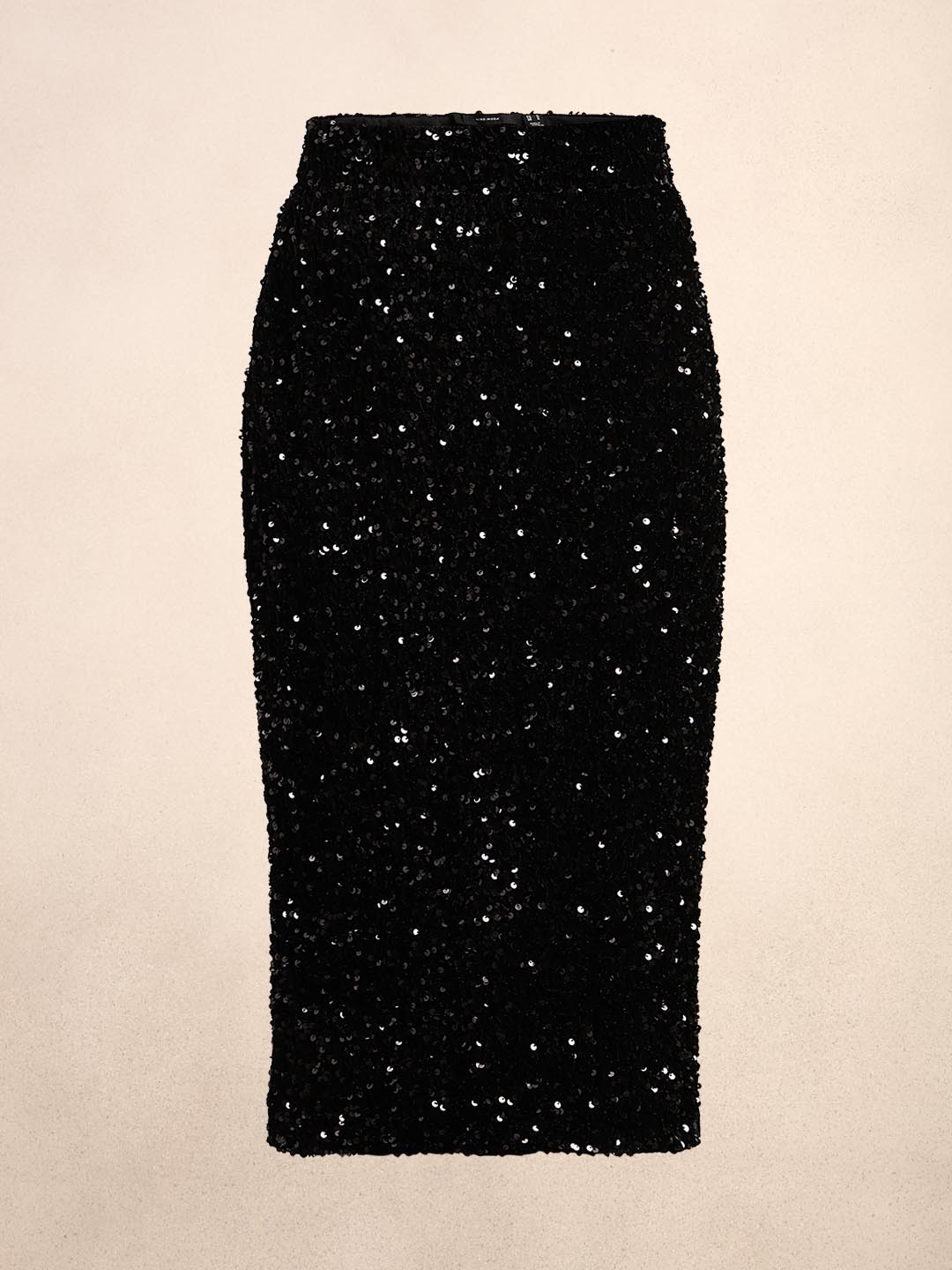 Black Embellished Midi Skirt
