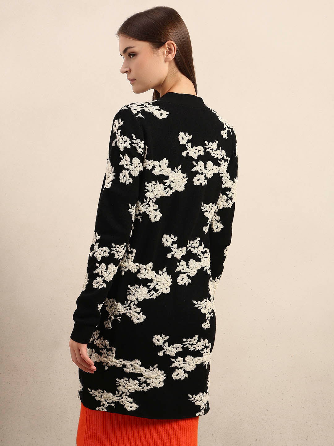 Floral Longline Open Cardigan
