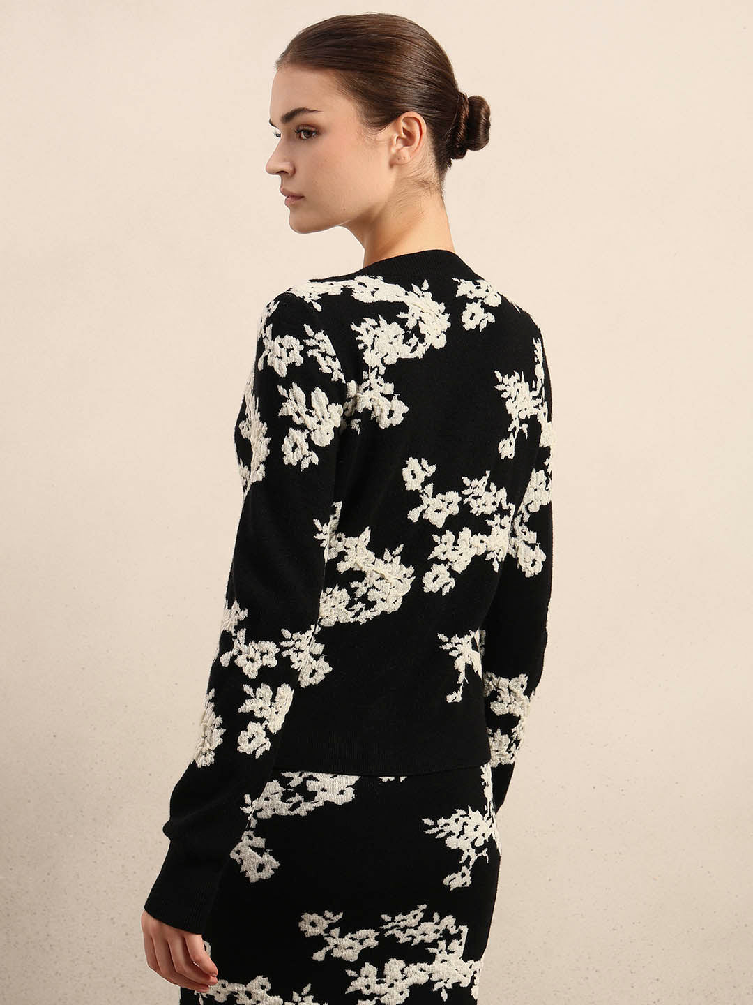 Floral Embroidered Open Cardigan