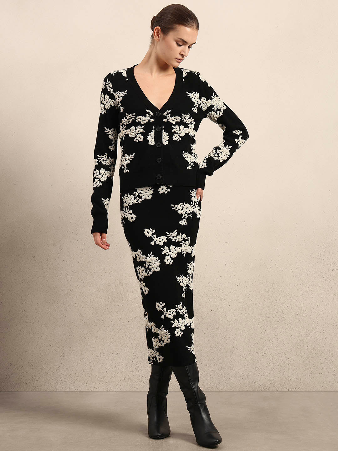 Floral Embroidered Open Cardigan