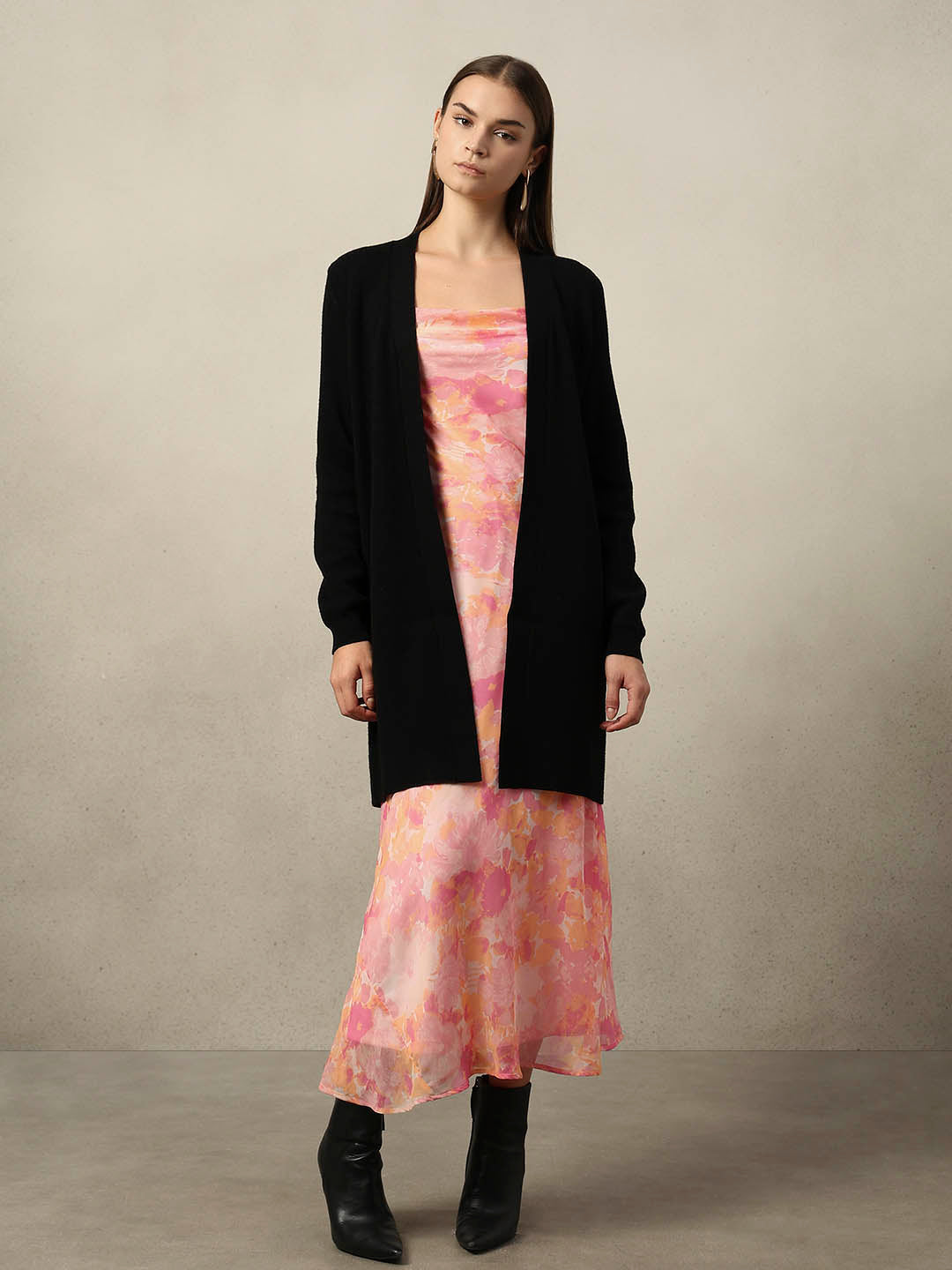 Long Front Open Cardigan