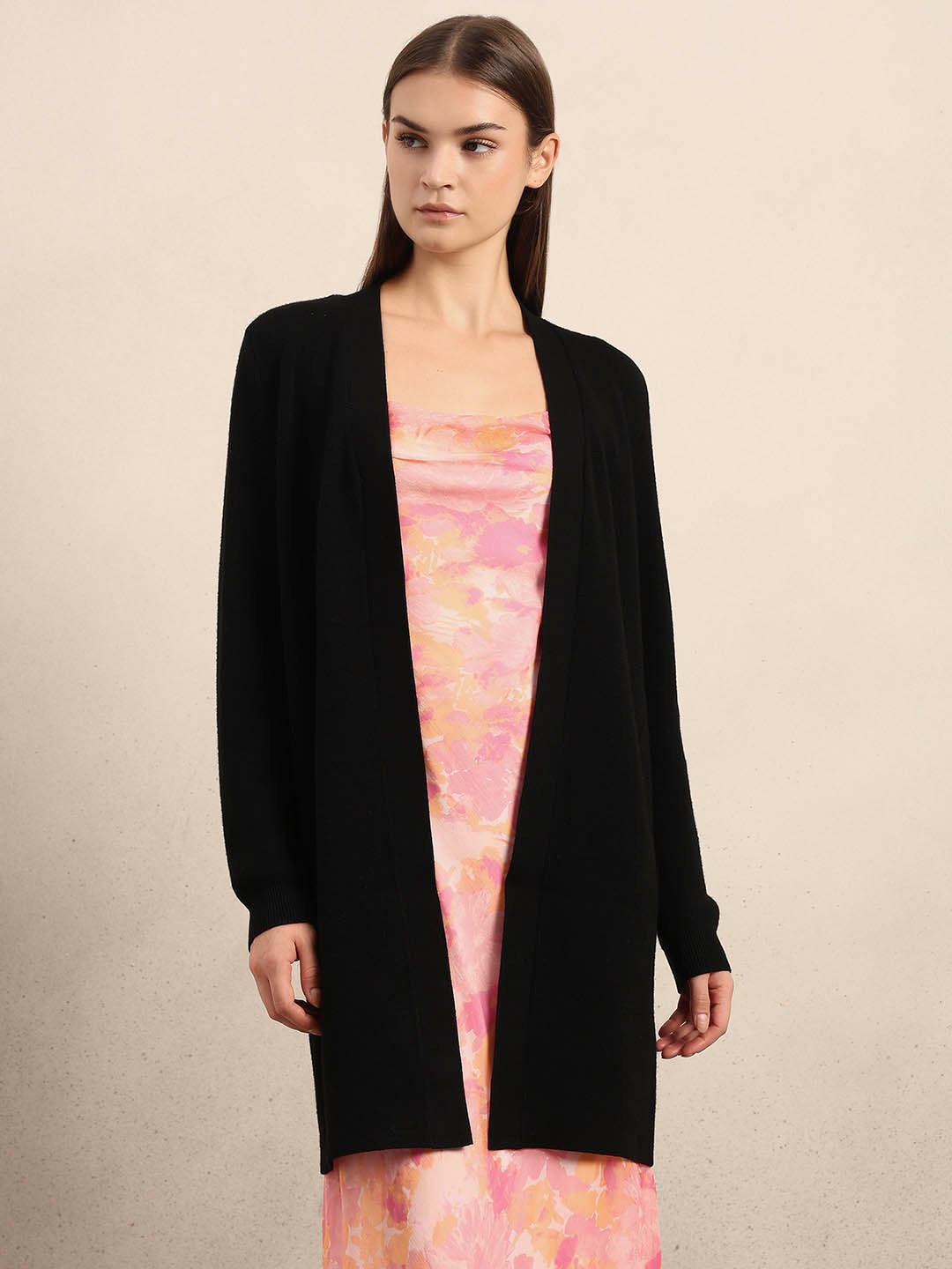 Long Front Open Cardigan