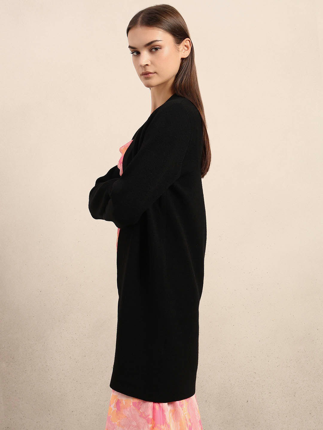 Long Front Open Cardigan