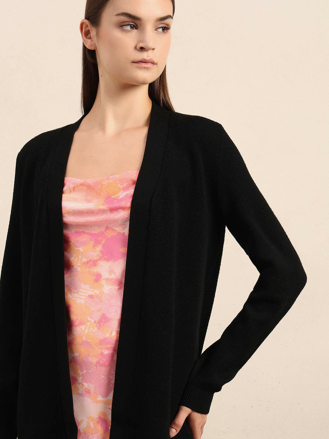 Long Front Open Cardigan