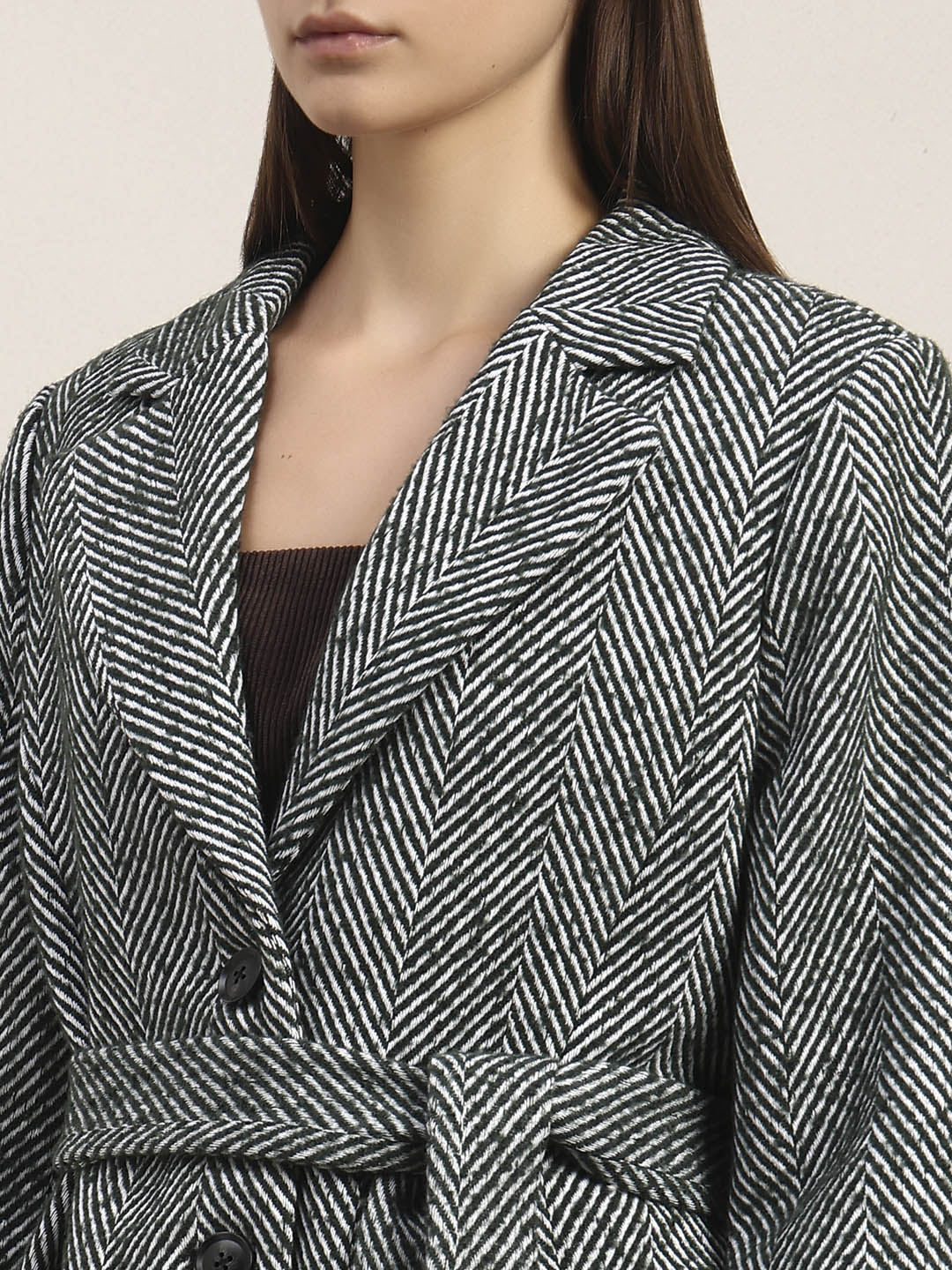 Herringbone Belted Coat