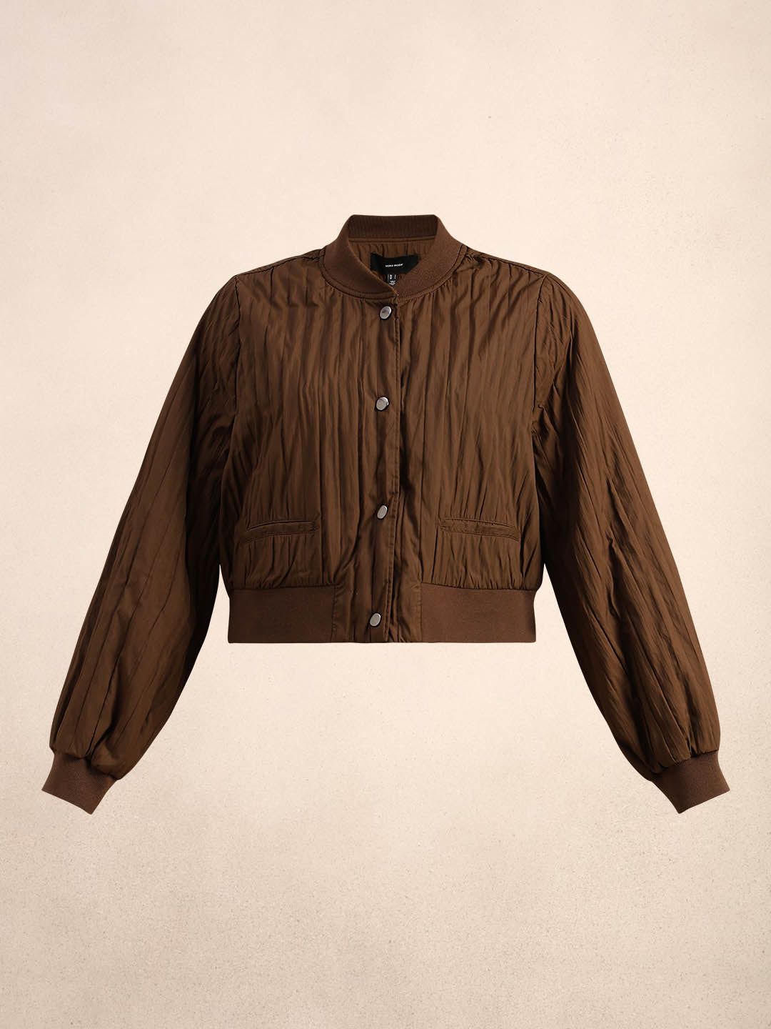 Dark Brown Quilted Bomber JACKET