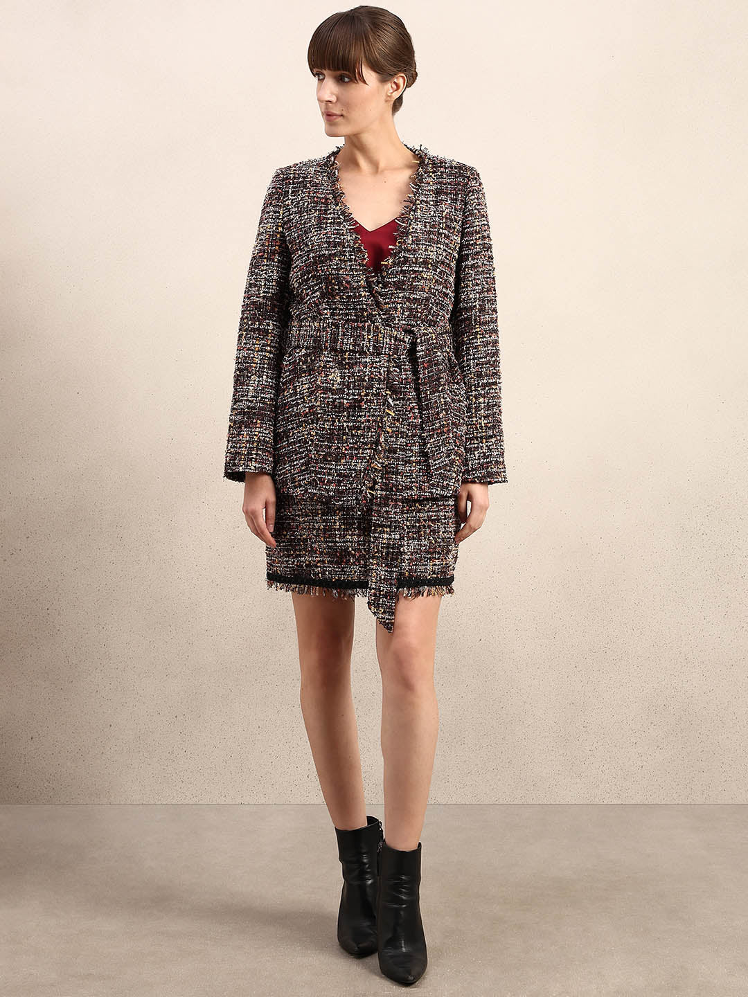 Tweed Wrap Blazer