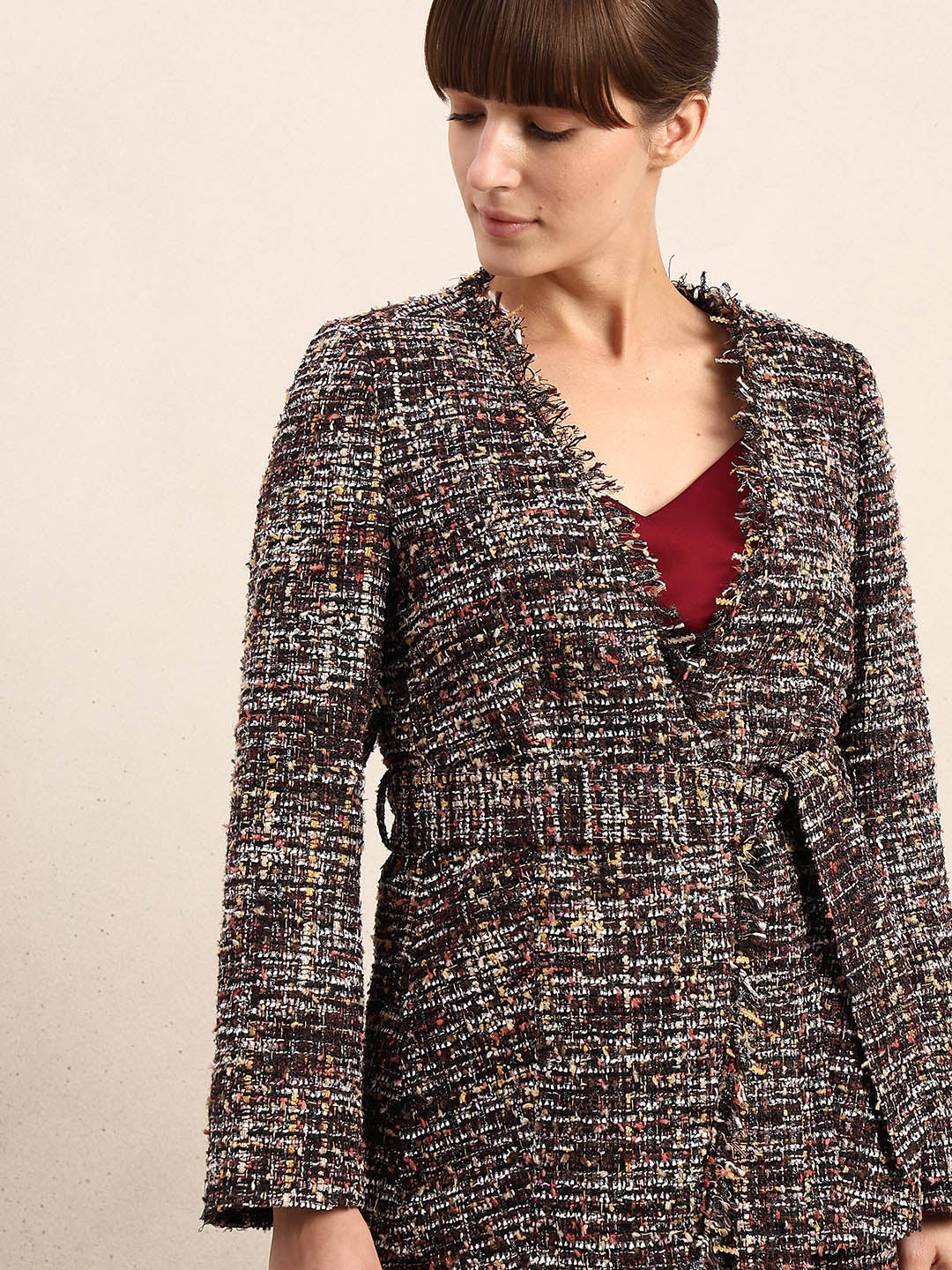 Tweed Wrap Blazer