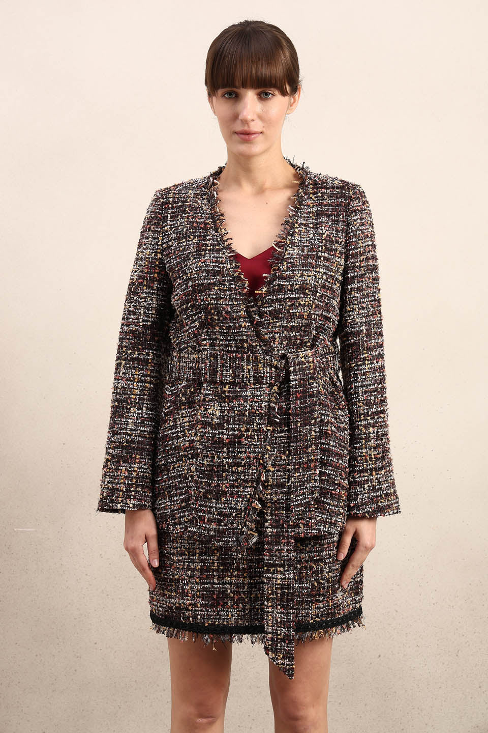 Tweed Wrap Blazer
