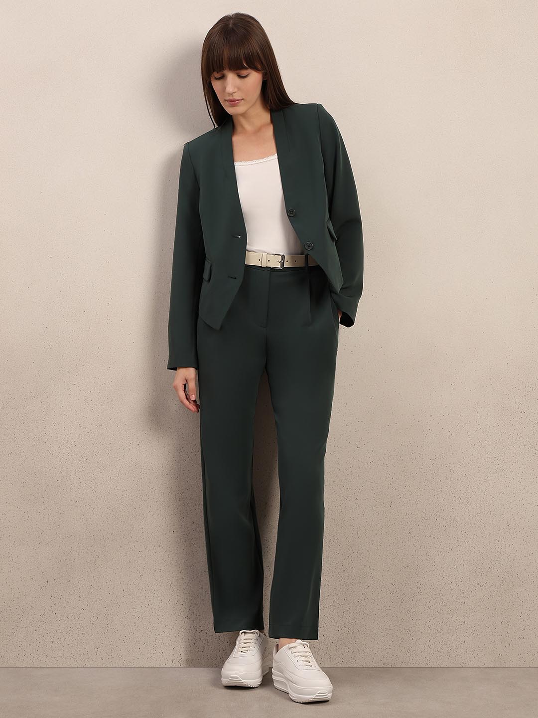 Dark Green High Rise Pants