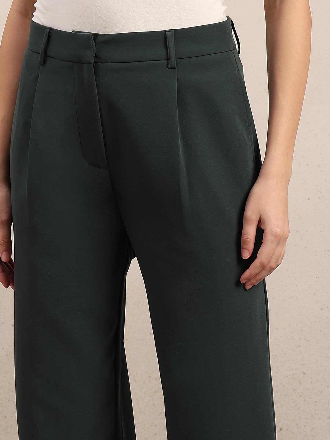 Dark Green High Rise Pants