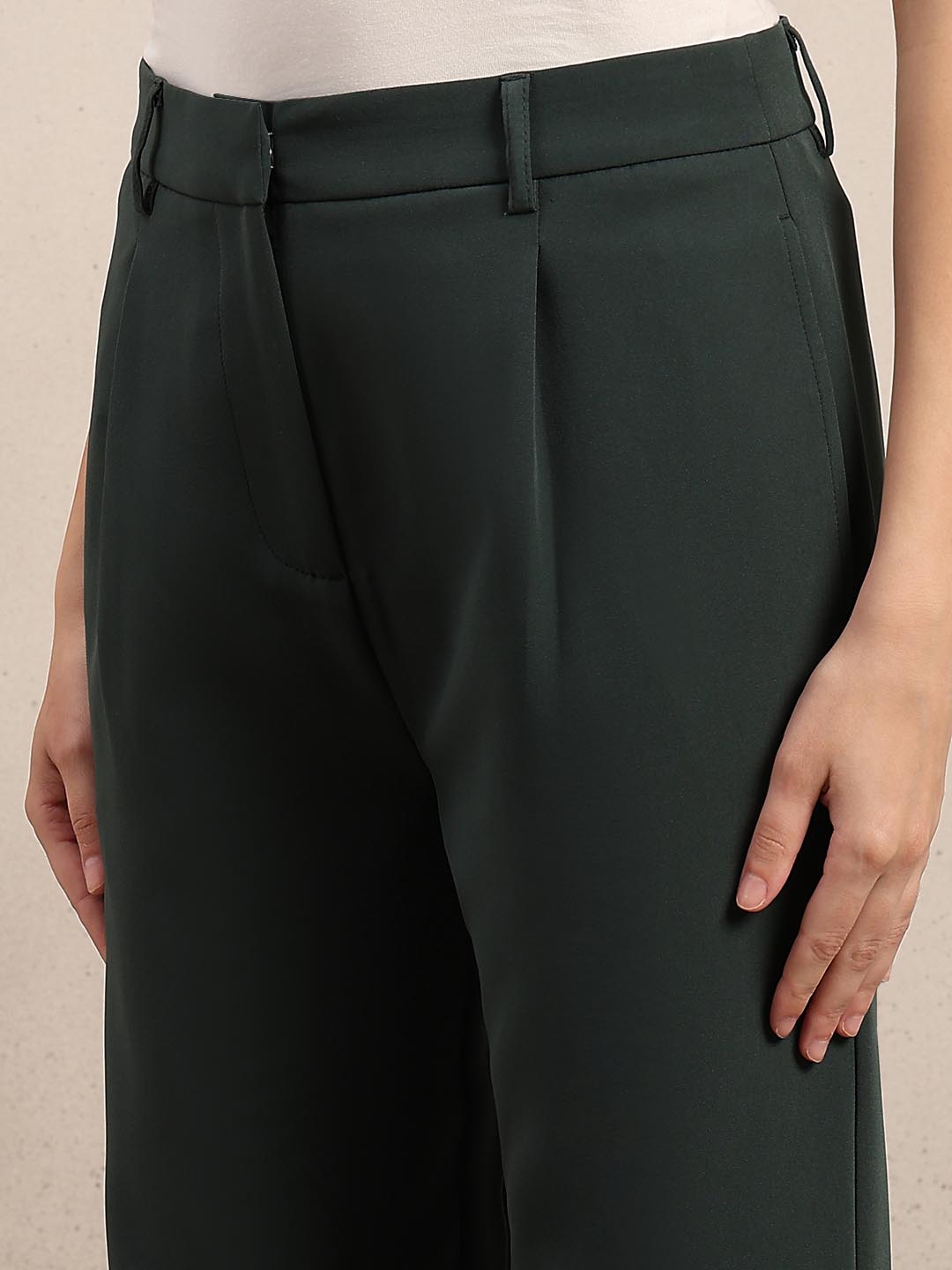 Dark Green High Rise Pants