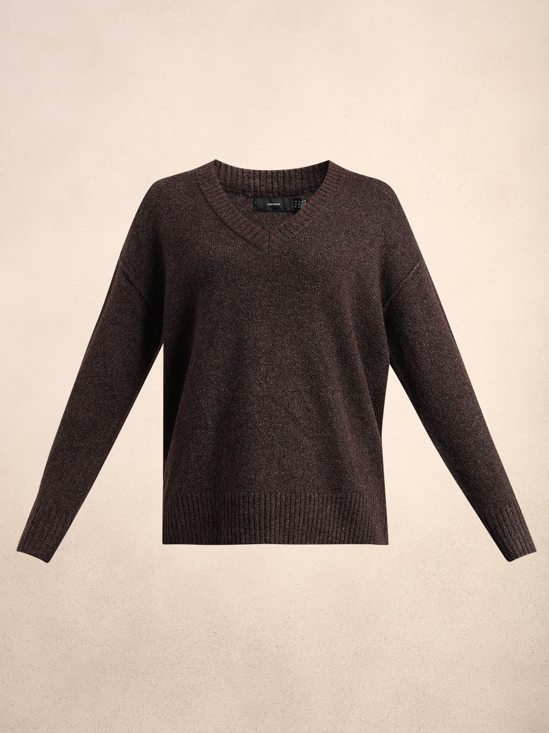 Deep Brown V-Neck Pullover