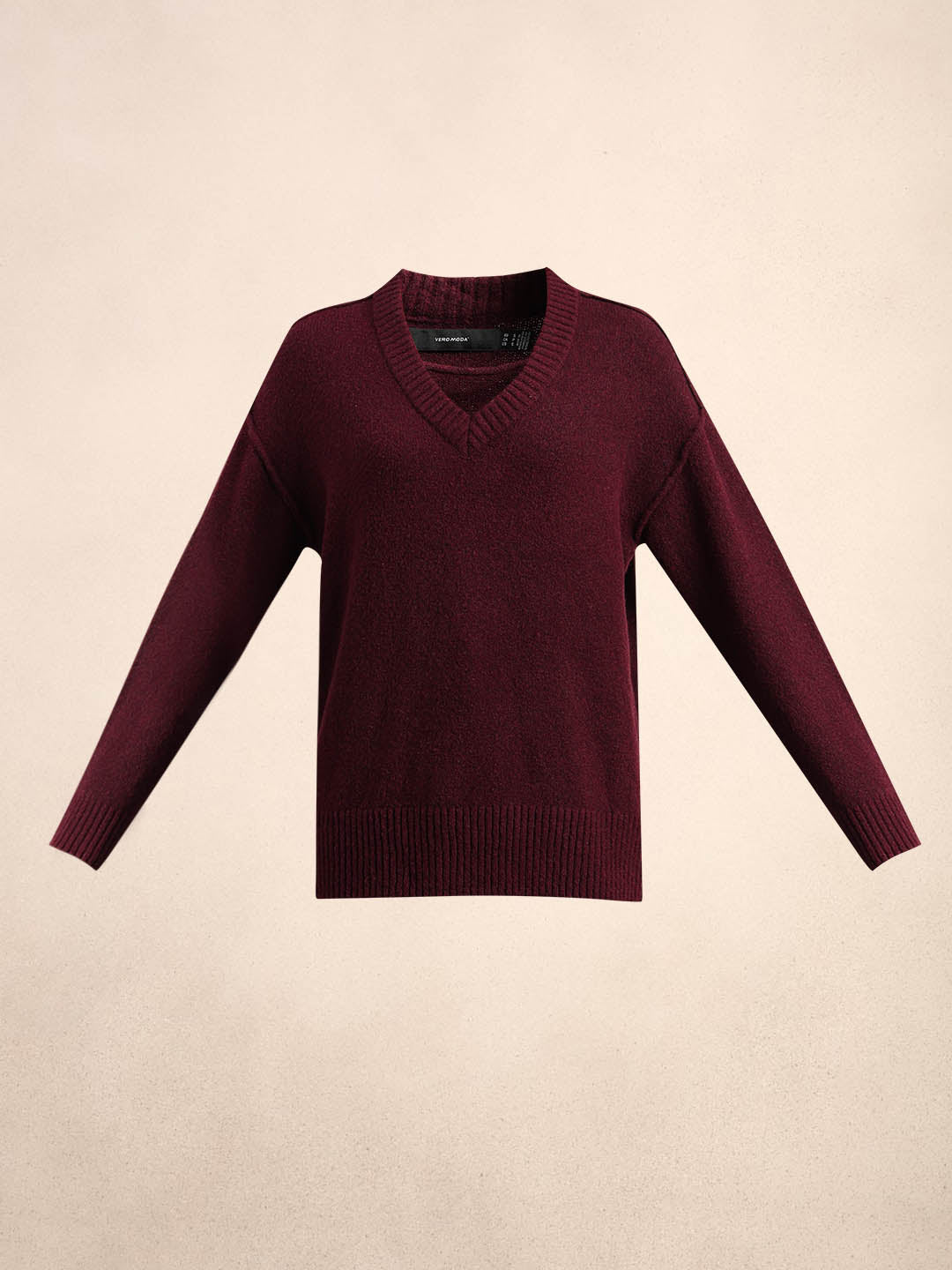 Deep Maroon V-Neck Pullover