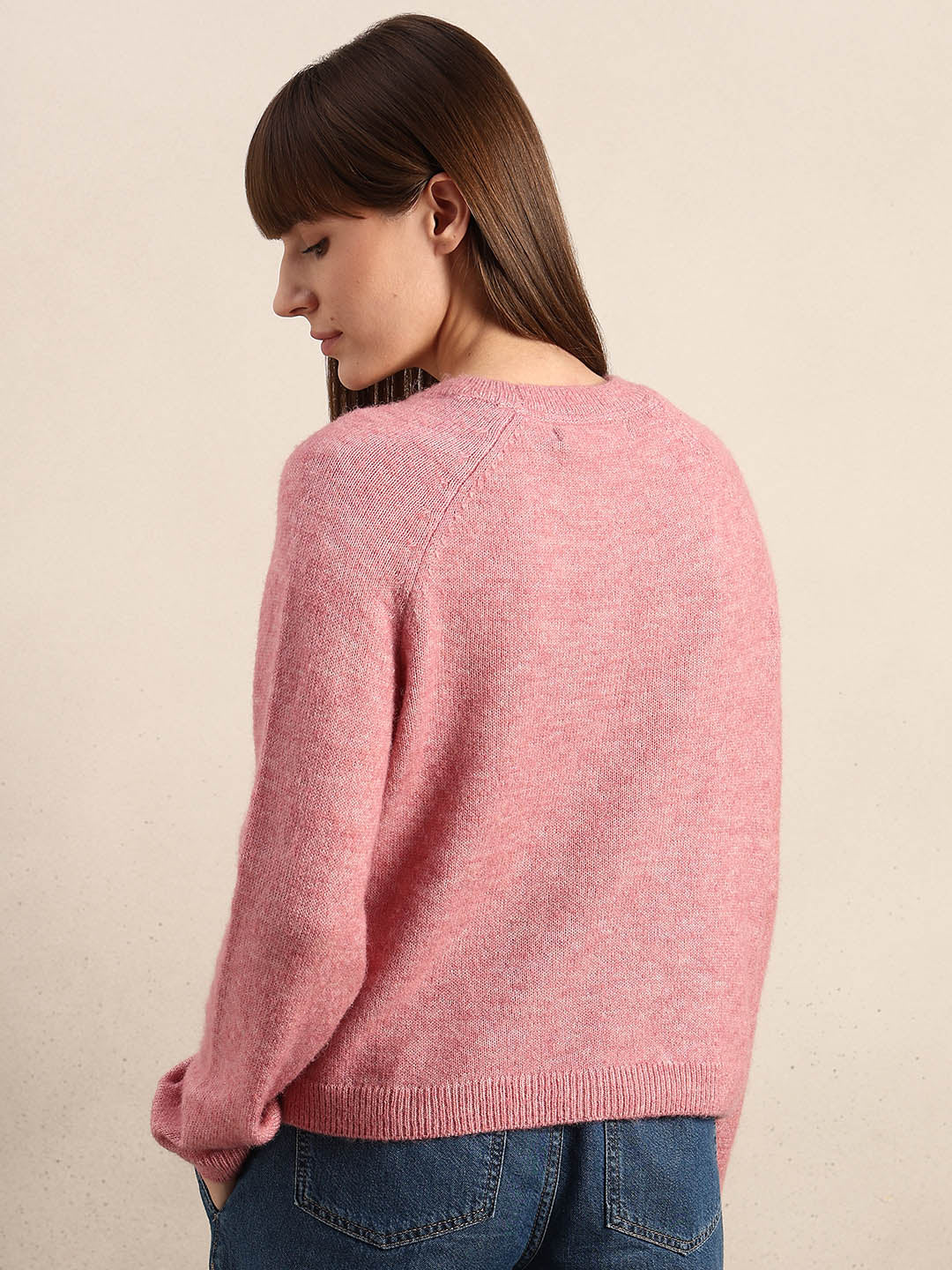 Heart Print O-Neck Pullover