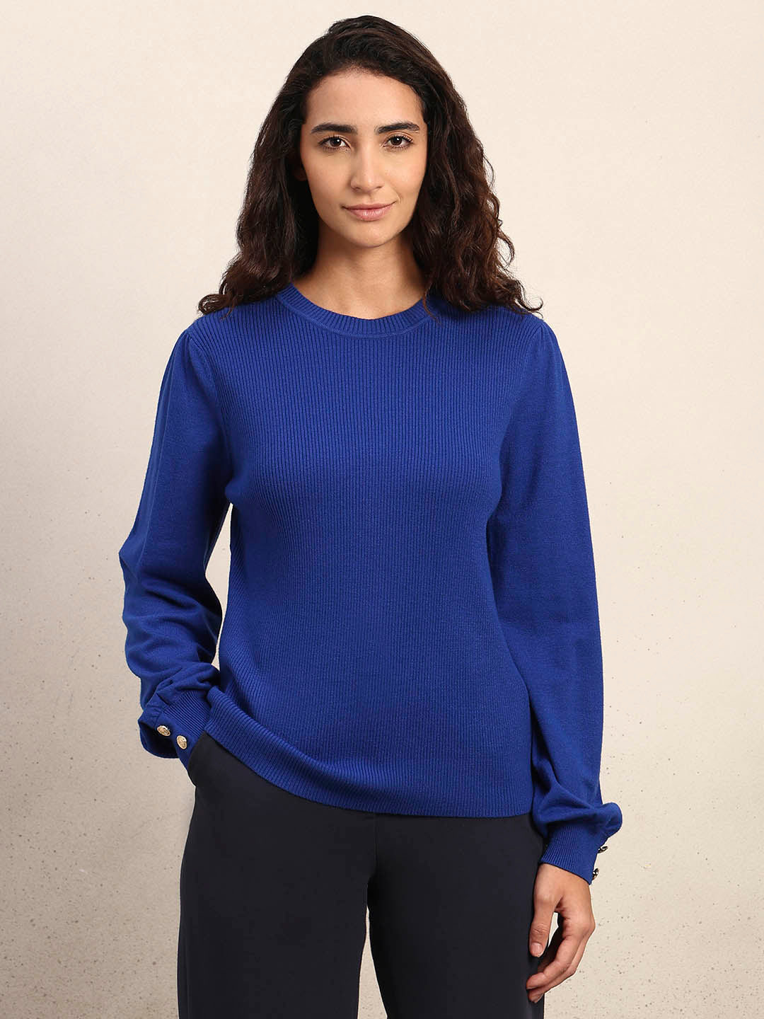 Royal Blue O-Neck Pullover
