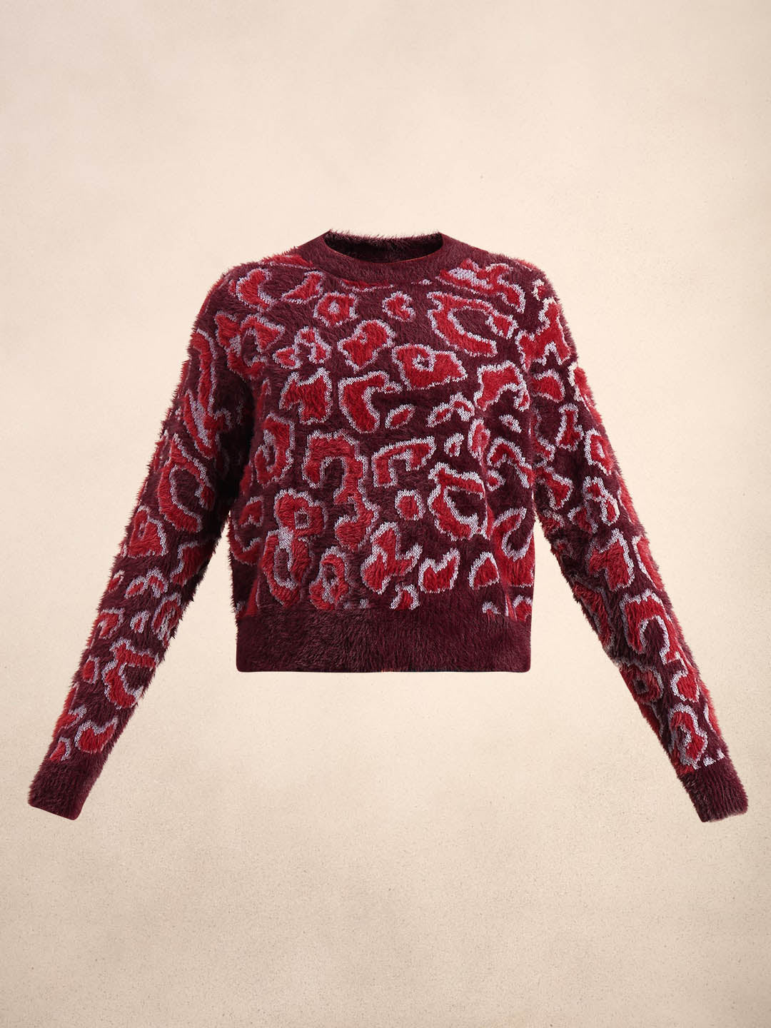 Red & Pink Animal Print Pullover