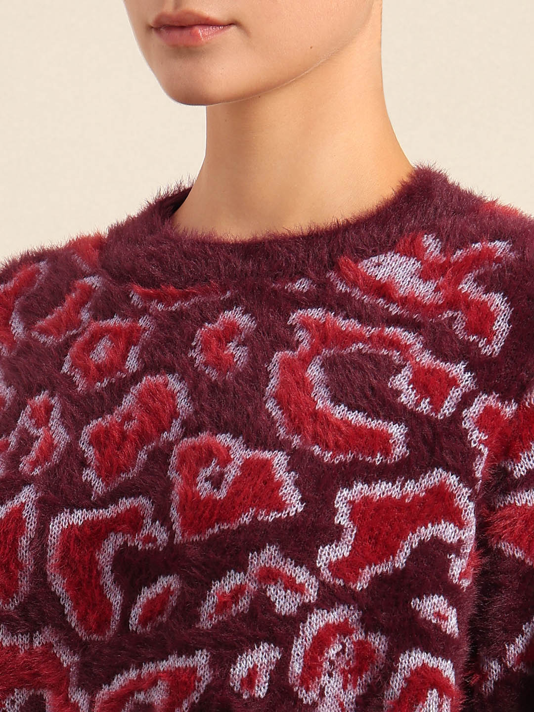 Red & Pink Animal Print Pullover