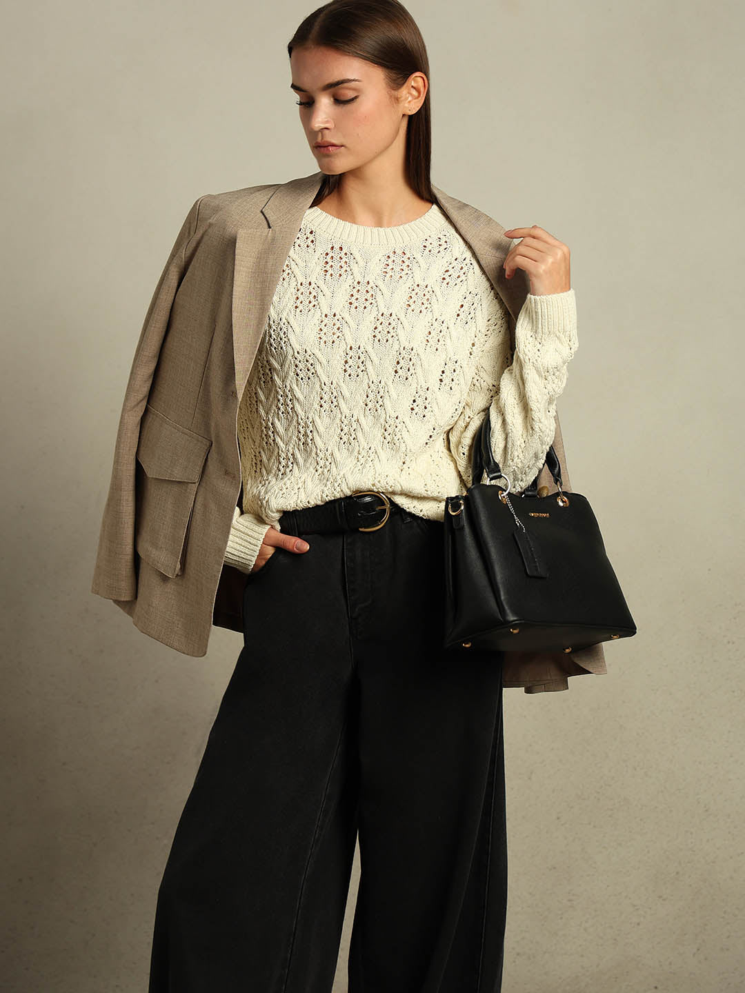 Ivory Lace Knit Pullover