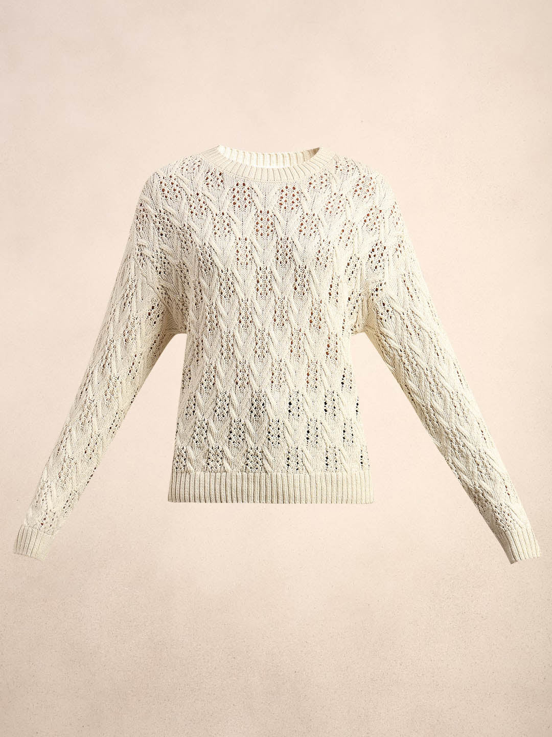 Ivory Lace Knit Pullover
