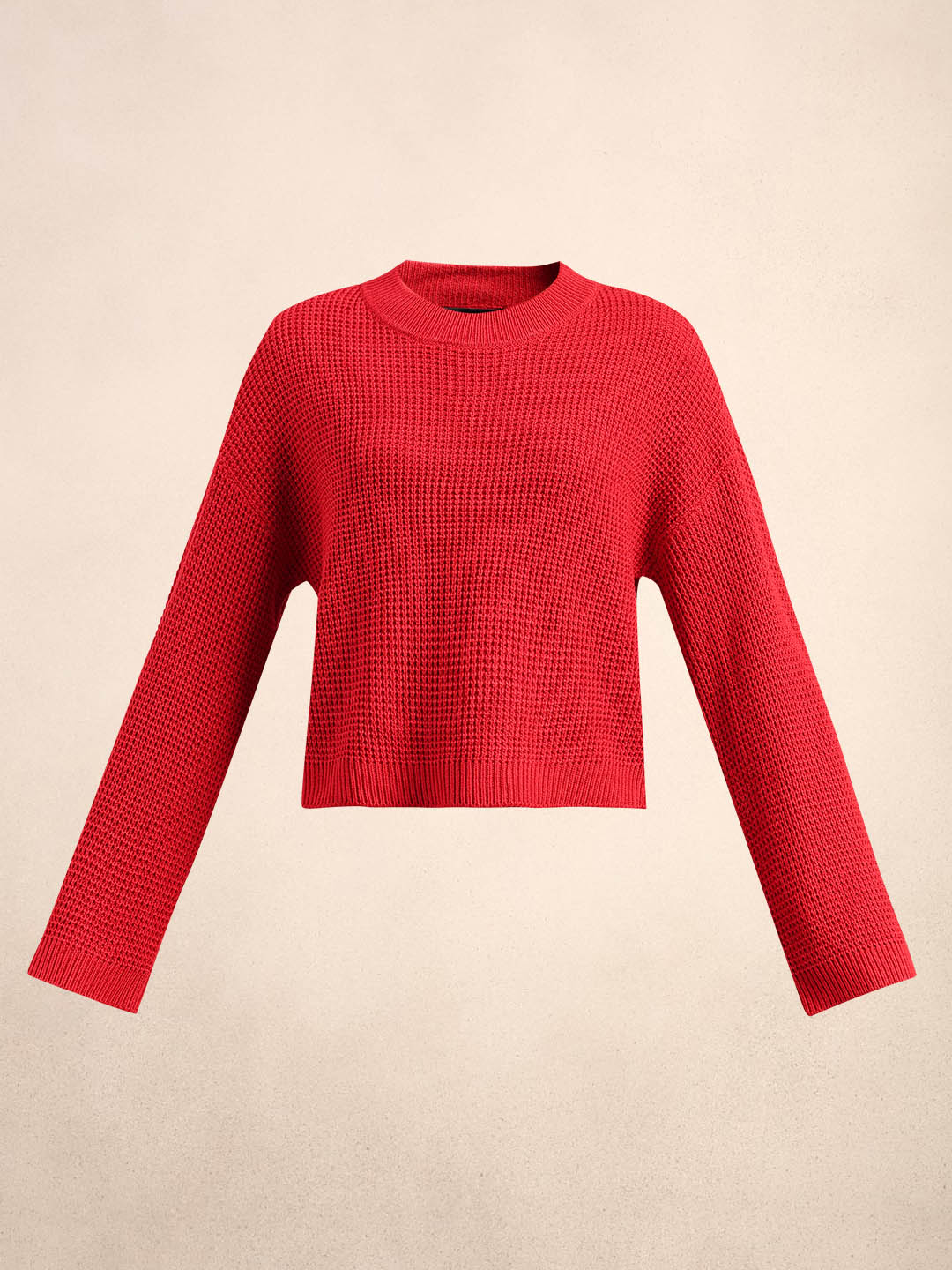 Bright Red Cropped Pullover