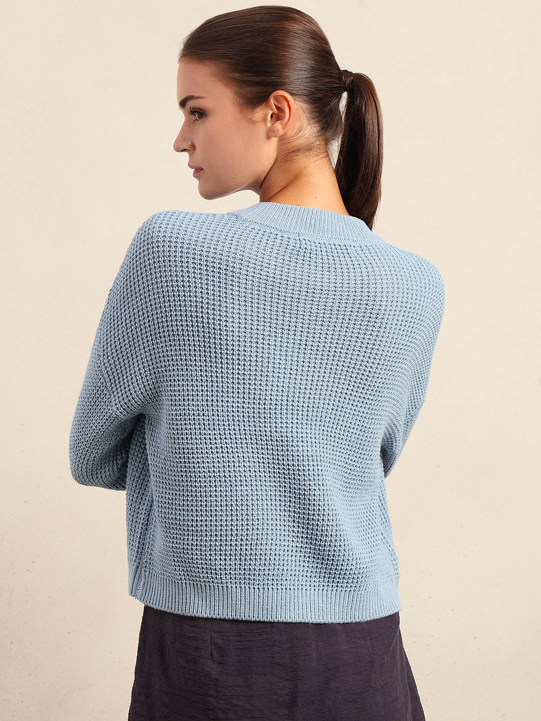 Light Blue Round Neck Pullover