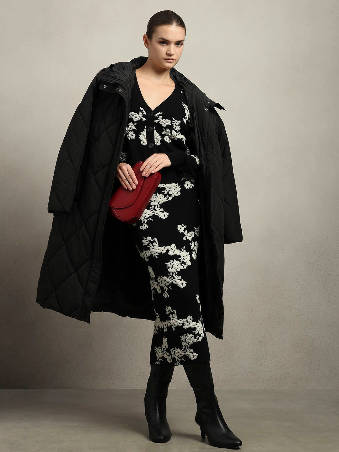 Floral Bodycon Midi Skirt