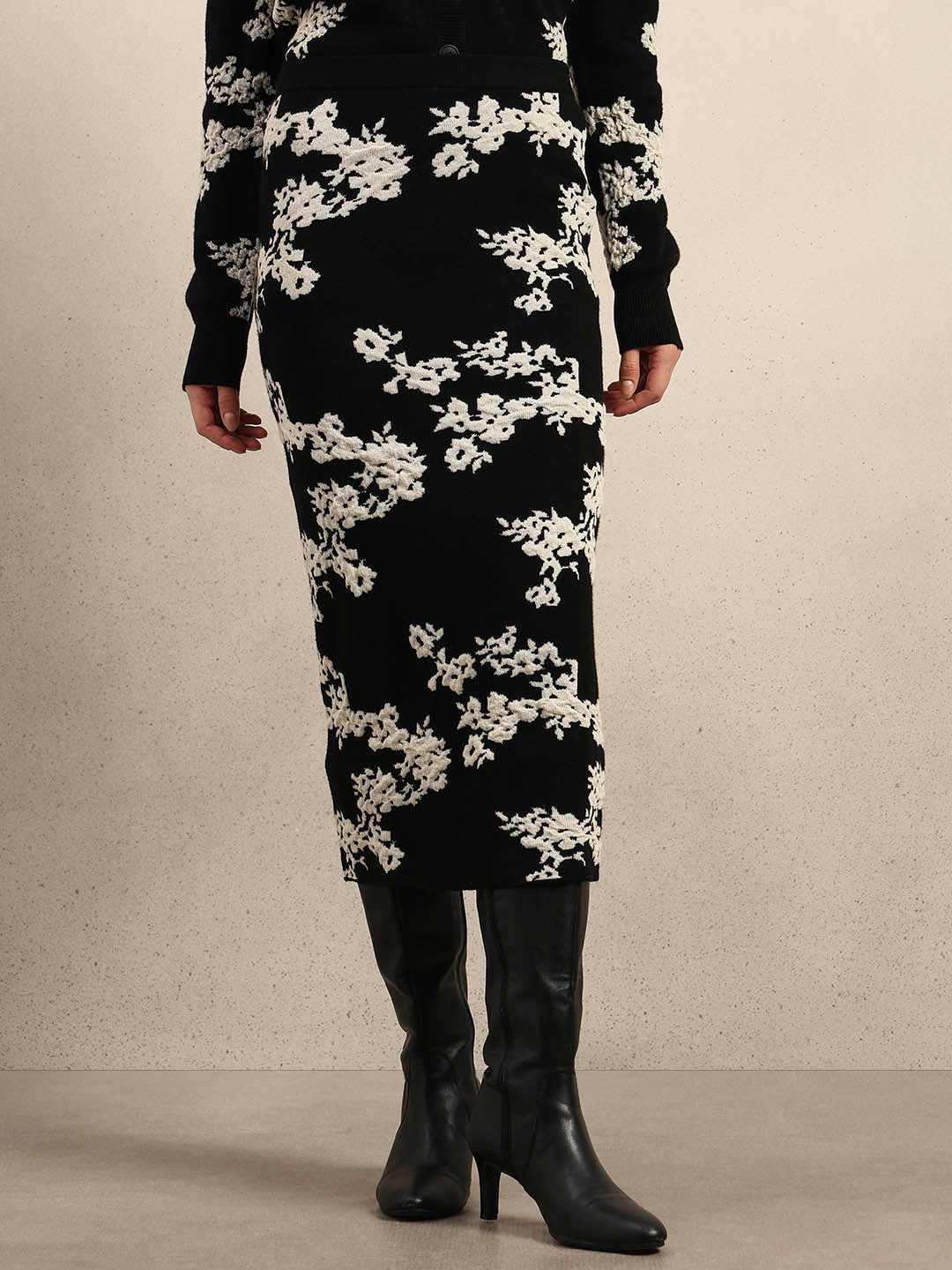 Floral Bodycon Midi Skirt