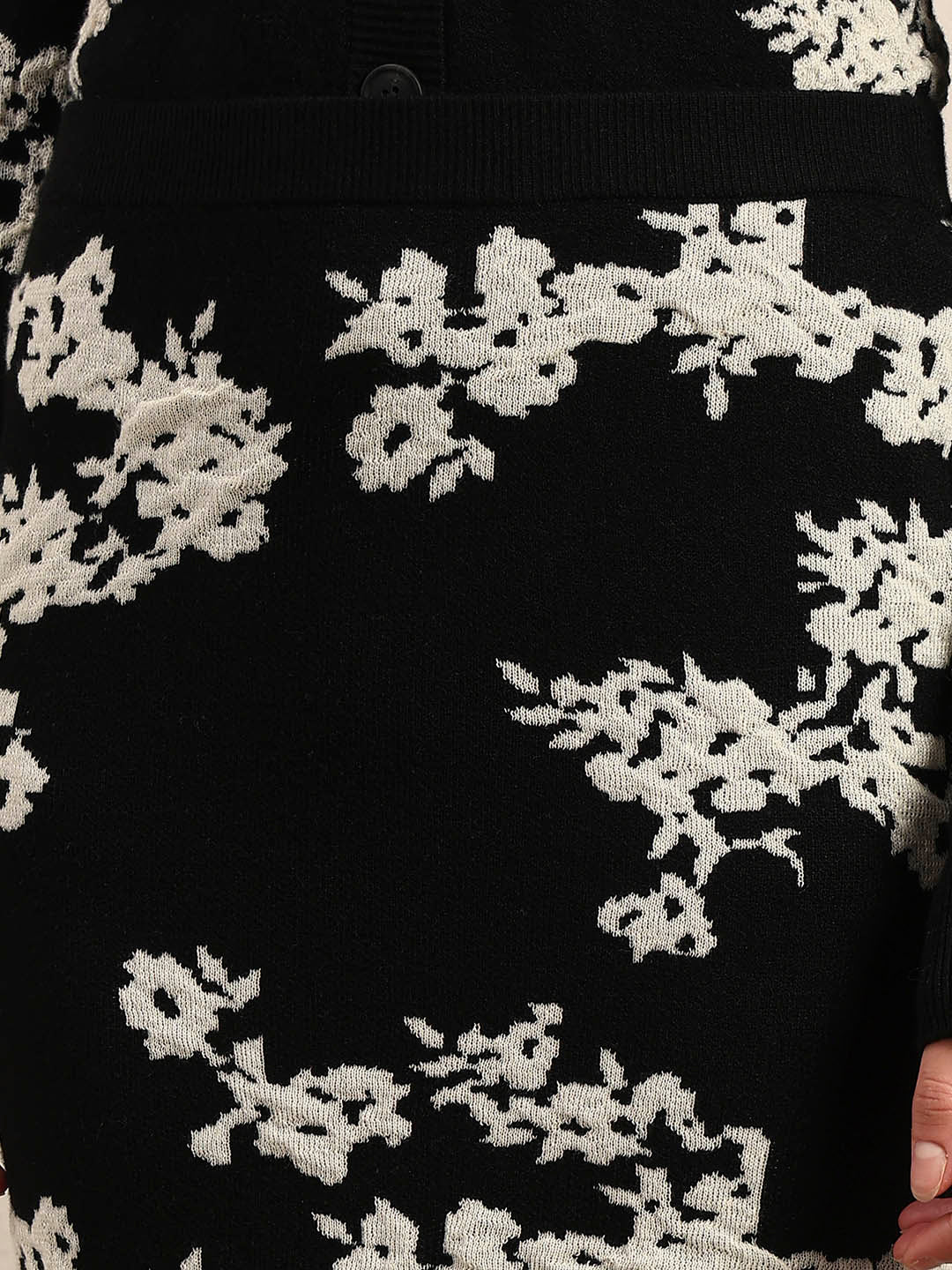 Floral Bodycon Midi Skirt